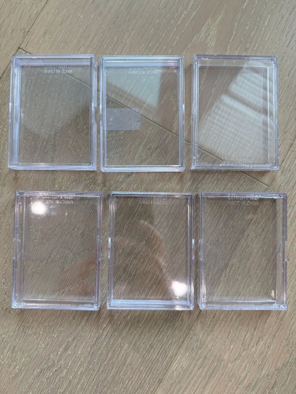 Lot of 6 Ultra-PRO Clear Plastic Hard Trading Card Storage Cases 2-Piece Boxes